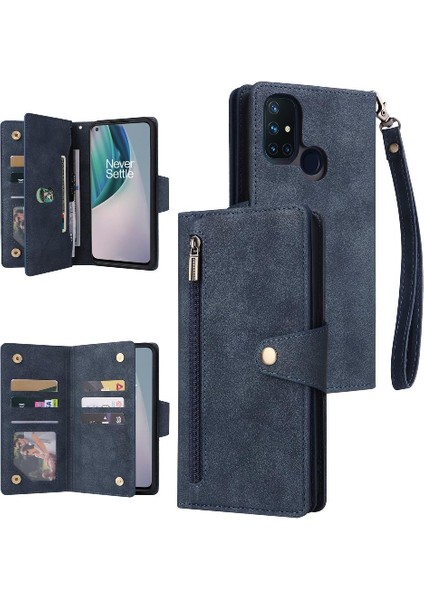 Oneplus Nord N10 5g Kart Tutucu Fermuar Cüzdan Kapak Manyetik (Yurt Dışından)