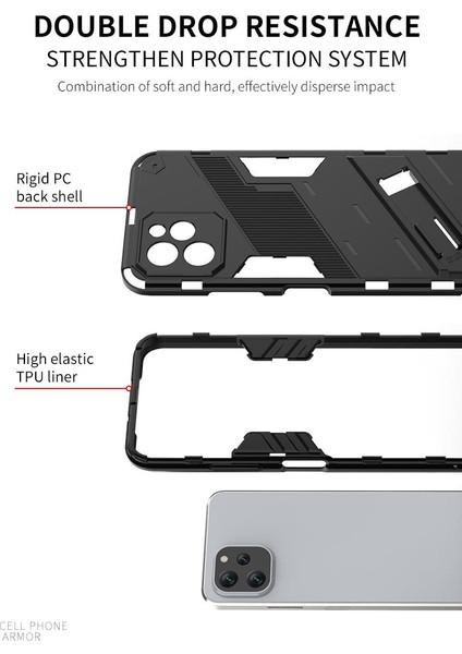 Huawei Nova Y61 4g Koruyucu Kapak Için Kickstand Sağlam Askeri (Yurt Dışından)