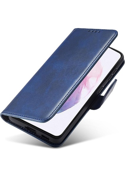 Samsung Galaxy S22 Ultra Deri Folio Flip Case Manyetik Karbon (Yurt Dışından)