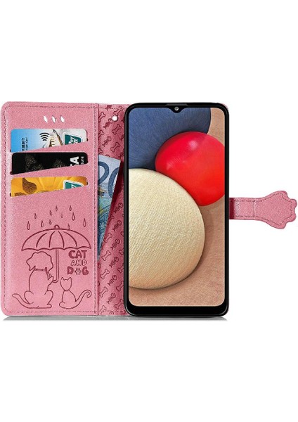 Samsung Galaxy A02S Karikatür Hayvanlar Darbeye Kapak Kılıfı (Yurt Dışından)