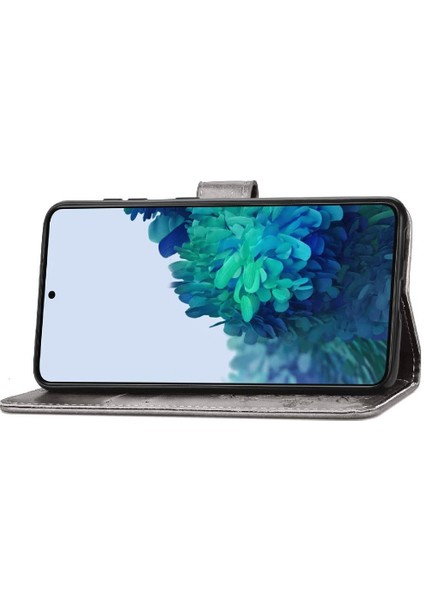 Samsung Galaxy S22 Artı Flip Kapak Için Kılıf Kısa Kayış Deri Kılıf Dört (Yurt Dışından)