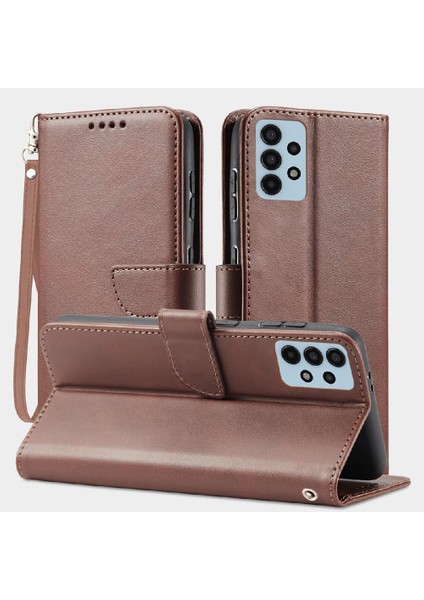 Kart Tutucu Kickstand Deri Folio ile Samsung Galaxy A13 4g Için Kılıf (Yurt Dışından)