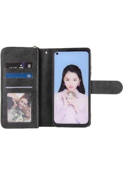 El Kayışı Kart Tutucu Fermuarlı Cep Cüzdan ile Huawei P40 Lite Için Kılıf (Yurt Dışından)