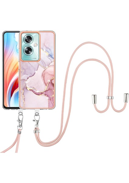 Oppo A2 5g Için Kılıf Anti-Scratch Yumuşak Tampon Crossbody Kordon Askısı Mermer (Yurt Dışından)