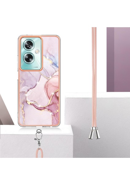 Oppo A2 5g Için Kılıf Anti-Scratch Yumuşak Tampon Crossbody Kordon Askısı Mermer (Yurt Dışından)
