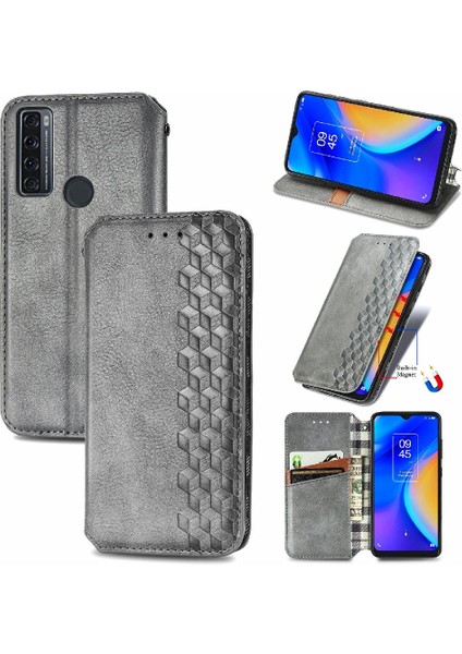 Tcl 20SE Cüzdan Fonksiyonu Için Kılıf Moda Tasarımı Zarif Iş Çevirme (Yurt Dışından)