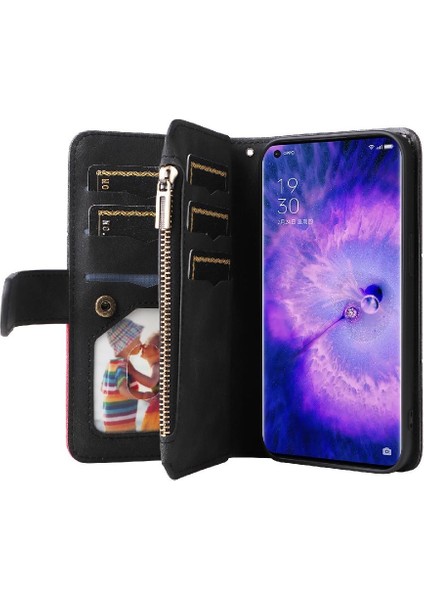 Mays Shop Oppo Bulmak Için Kılıf X5 Pro Fermuar Cüzdan Tarzı Kart Yuvası Standı ile Dokuz (Yurt Dışından)