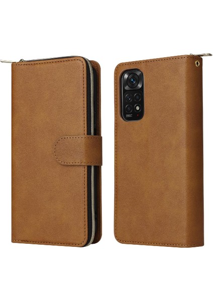 Xiaomi Redmi Için Not 11S Fermuarlı Cebi El Kayışı Cüzdan Kılıf 9 (Yurt Dışından)