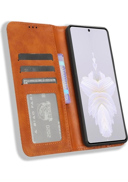 Tecno Camon 20 Pro 5g Manyetik Kapatma Cüzdan Pu Deri Için Kılıf (Yurt Dışından)
