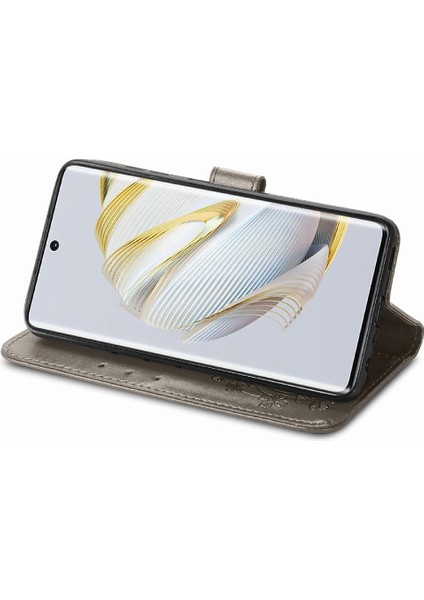 Huawei Nova 10 Için Kılıf Kısa Kayış Deri Kılıf Dört Yapraklı Yonca Flip (Yurt Dışından) modelleri