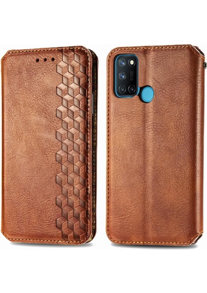 Oppo Realme C17 Flip Kapak Kılıf Cüzdan Fonksiyonu Iş Için Kılıf (Yurt Dışından)