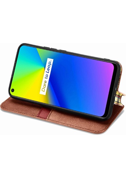 Oppo Realme C17 Flip Kapak Kılıf Cüzdan Fonksiyonu Iş Için Kılıf (Yurt Dışından)