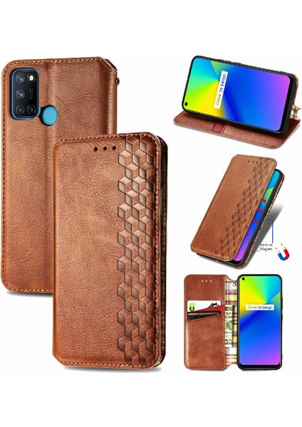 Oppo Realme C17 Flip Kapak Kılıf Cüzdan Fonksiyonu Iş Için Kılıf (Yurt Dışından)