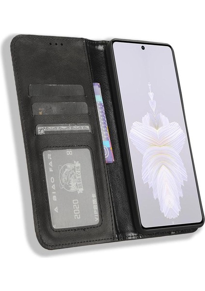 Tecno Camon 20 Pro 5g Manyetik Kapatma Cüzdan Pu Deri Için Kılıf (Yurt Dışından)