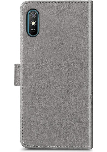 Xiaomi Redmi 9A Dört Yapraklı Yonca Flip Kapak Için Kılıf Kısa Kayış Zarif (Yurt Dışından)