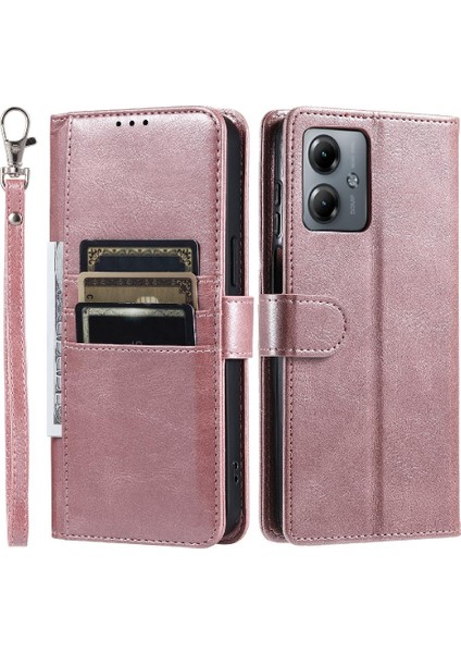 Motorola Moto G72 Cüzdan 6 Kart Yuvaları Kickstand Pu Deri Için Flip Case (Yurt Dışından)