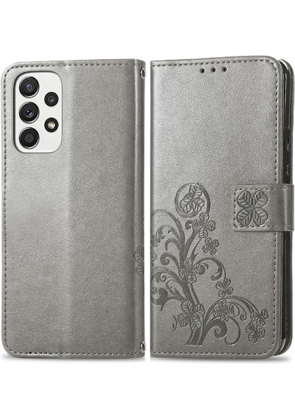 Samsung Galaxy A73 5g Dört Yapraklı Yonca Flip Kapak Zarif Kısa (Yurt Dışından)