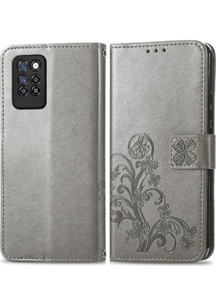 Infinix Not 10 Pro Zarif Iş Dört Yapraklı Yonca Flip Case Için Kılıf (Yurt Dışından)