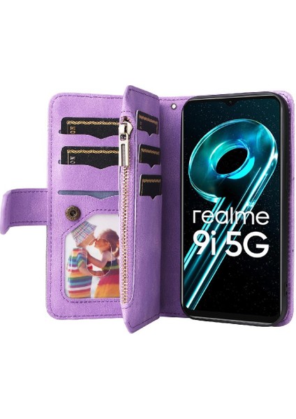 Realme 9i 5g Dokuz Kart Yuvaları Için Kılıf Kickstand Koruyucu Fermuar Cüzdan (Yurt Dışından) indirimleri