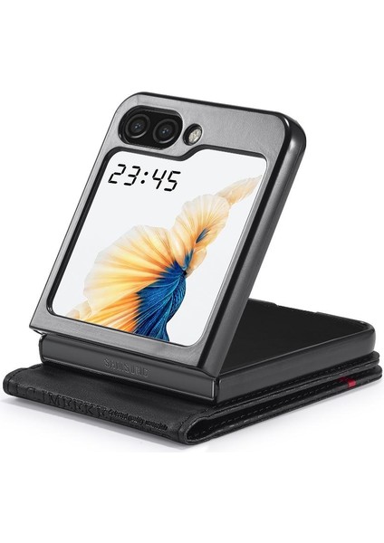 Samsung Galaxy Z Flip6 5g Deri Folio Flip Case Tam Kart (Yurt Dışından)