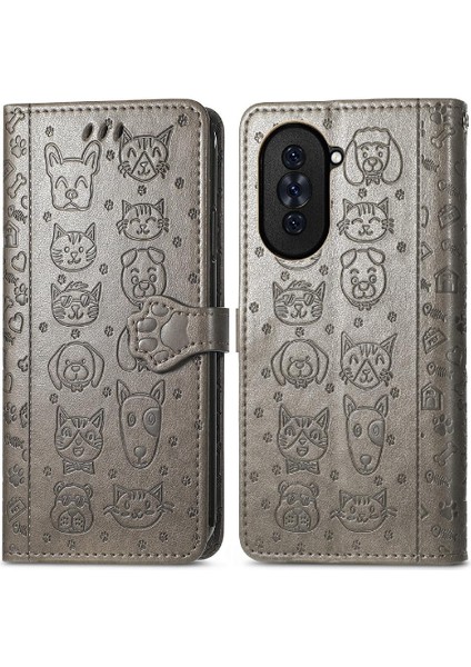 Huawei Nova 10 Için Kılıf Kapak Kapak Karikatür Hayvanlar Darbeye Deri (Yurt Dışından)