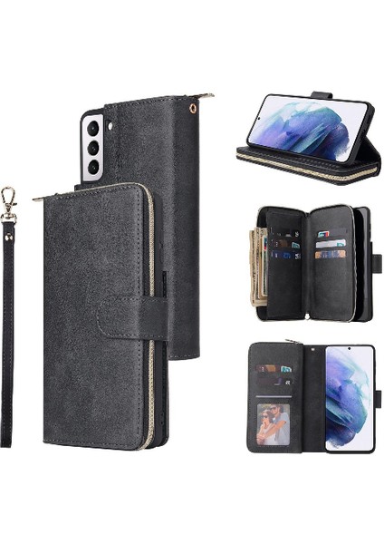 Samsung Galaxy S21 Kart Tutucu Cüzdan Durumda 9 Kart Yuvaları ile Flip (Yurt Dışından)