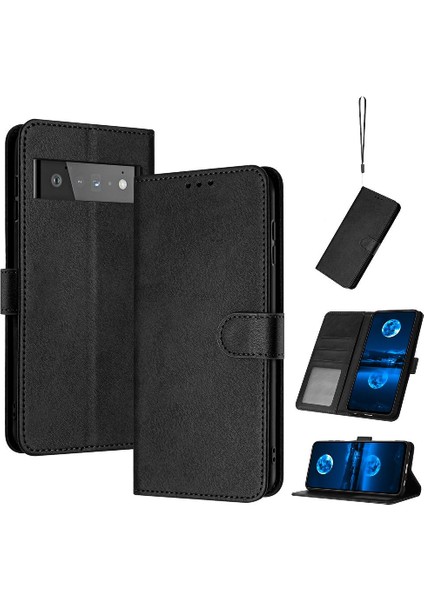 Kart Yuvası Pu Deri Kickstand ile Google Piksel 6 Pro Için Flip Case (Yurt Dışından)