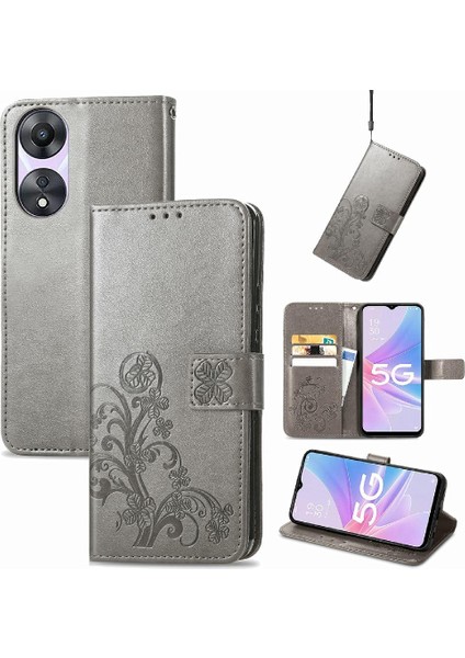 Oppo A78 Için Kılıf Kısa Kayış Zarif Iş Deri Kılıf Dört Yaprak (Yurt Dışından) fiyatları