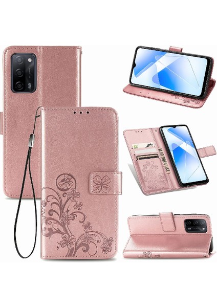 Oppo Oppo 5g Dört Yapraklı Yonca Deri Kılıf Için Kılıf Zarif Iş Çevirme (Yurt Dışından)