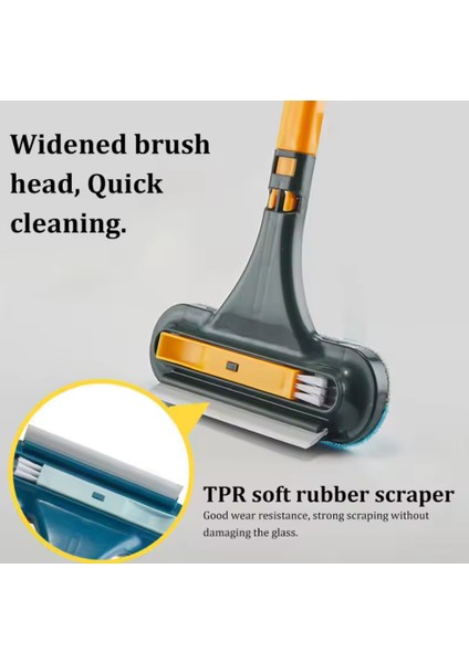 2022 Yeni Çift 2024 Yeni Çift Taraflı Pencere Temizleme, Uzun Saplı Su Toplama, Pencere Temizleme Fırçası indirimleri