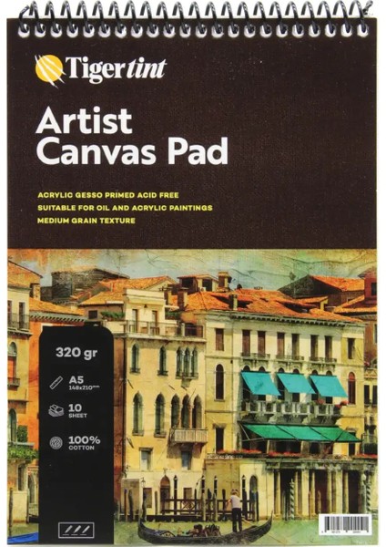 Artist Canvas Pad Tuval Defter A5 10 Yaprak