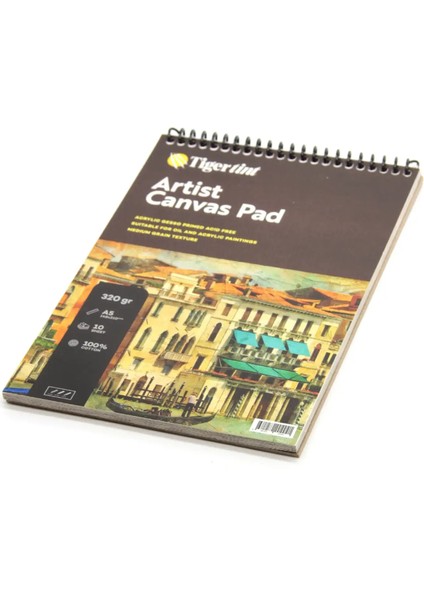 Artist Canvas Pad Tuval Defter A5 10 Yaprak