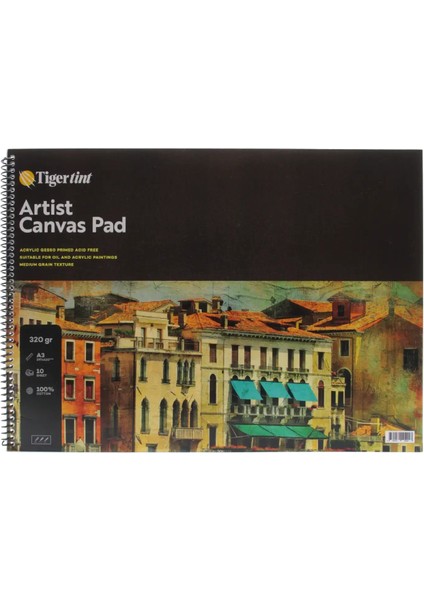 Artist Canvas Pad Tuval Defter A3 10 Yaprak