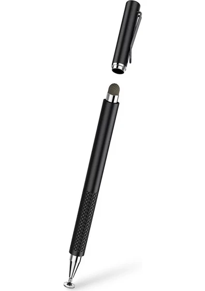 iPhone & Android & iPad & Tablet için Disk Uçlu Stylus Pen Dokunmatik Çizim Kalemi Black - APP07078