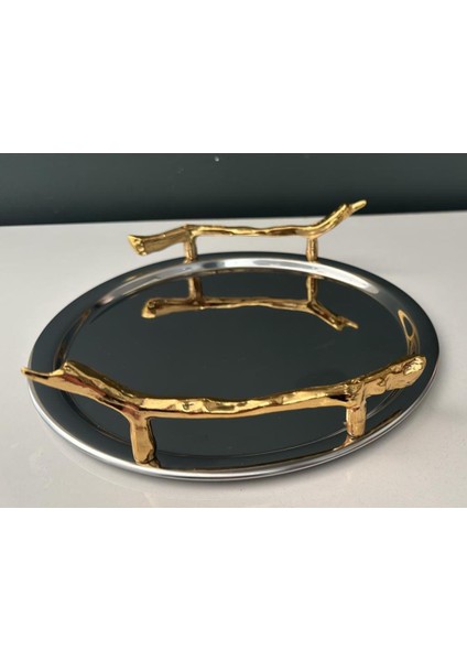 Branch Metal Yuvarlak Tepsi