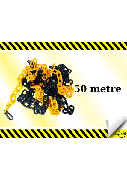 Plastik Zincir Sarı / Siyah , Trafik Zinciri. (50 Metre)