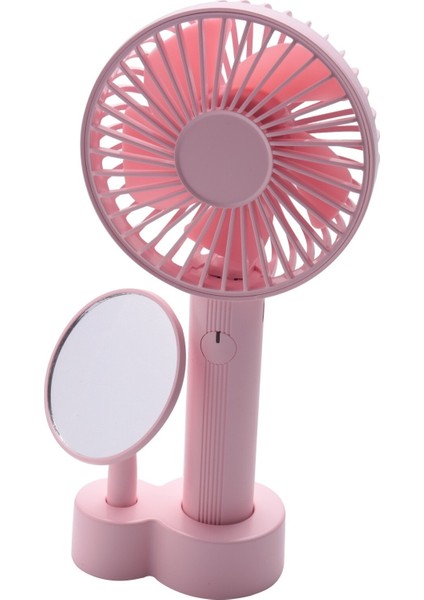 Humble Makyaj Aynalı Mini Taşınabilir El Fanı, Ofis, Ev, Seyahat, Dış Mekan Için 2000MAH Şarj Edilebilir Kumandalı Elektrikli Kişisel Fan - Pembe (Yurt Dışından)
