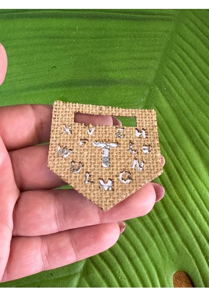 6x5 cm Ütü Ile Yapışan Hasır T Harfi Arma Yama Dikiş Aksesuarı