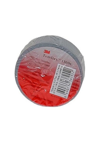 Temflex Pvc Elektriksel İzolasyon Bandı Gri (10 Adet)