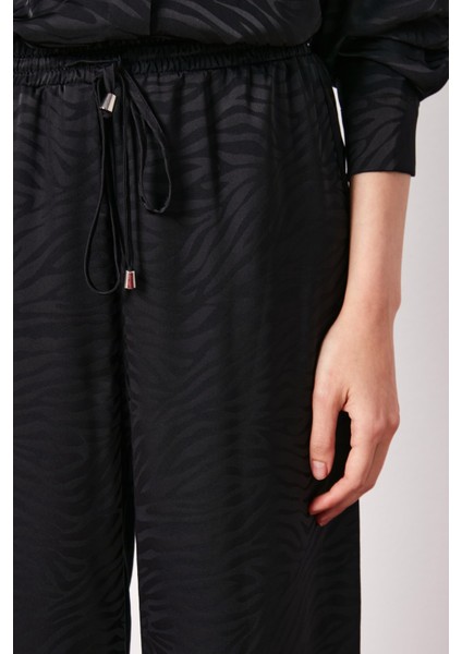 Zebra Desenli Salaş Pantolon - Siyah fırsatları