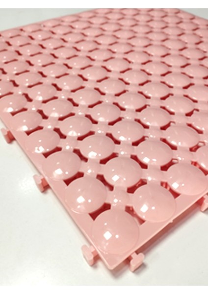 5 Adet 33X33X1,5 cm Ortopedik Plastik Yer Karosu, Geçkili Paspas, Islak Zemin Izgarası, Toz Pembe