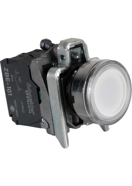 Schneider XB4BW31B5 Işikli Buton Beyaz LED 1na+1nk 24VAC/DC