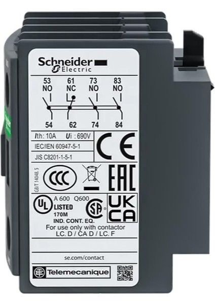 Schneider TeSys 3NA + 1NK Yardımcı Kontak Bloğu / LADN31 modelleri
