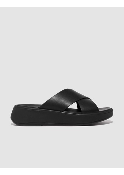 FitFlop F-MODE FW5 Hakiki Deri Siyah Kadın Çapraz Bantlı Terlik