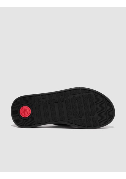 FitFlop F-MODE FW5 Hakiki Deri Siyah Kadın Çapraz Bantlı Terlik