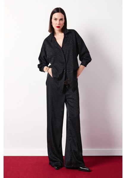 Zebra Desenli Salaş Pantolon - Siyah fiyatları