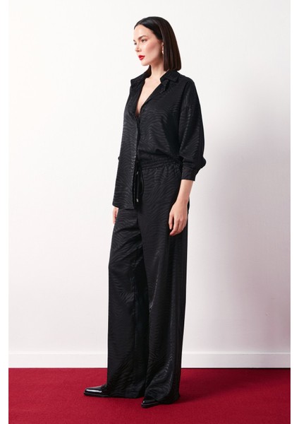 Zebra Desenli Salaş Pantolon - Siyah modelleri