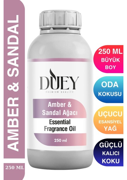 Amber&sandal Uçucu Yağ 250 ml Mum Esansı, Oda Kokusu, Hava Nemlendiricisi, Çamaşır Kurutma Topu