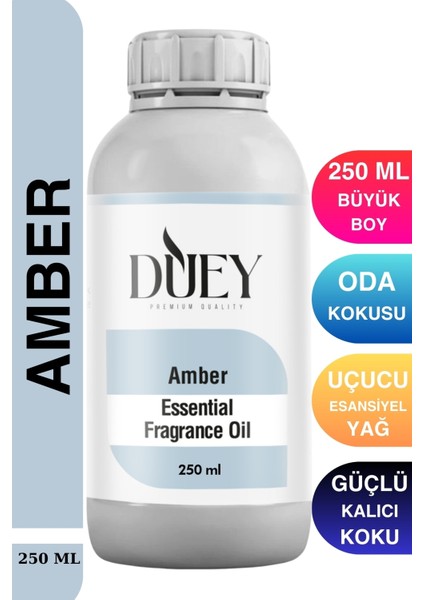 Amber Uçucu Yağ 250 ml Mum Esansı, Oda Kokusu, Hava Nemlendiricisi, Çamaşır Kurutma Topu