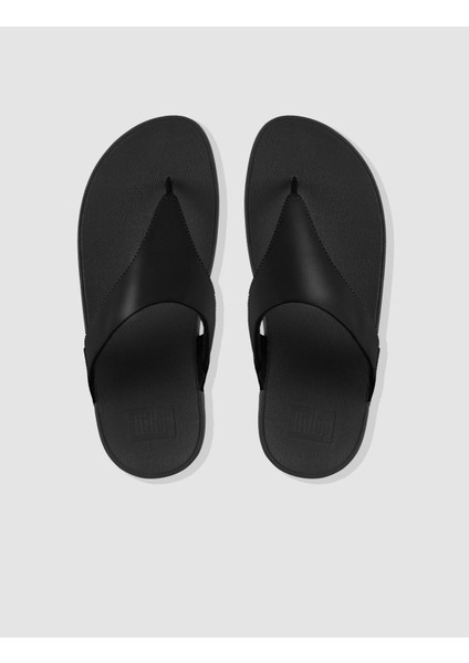 Lulu I88 Hakiki Deri Siyah Kadın Parmak Arası Terlik